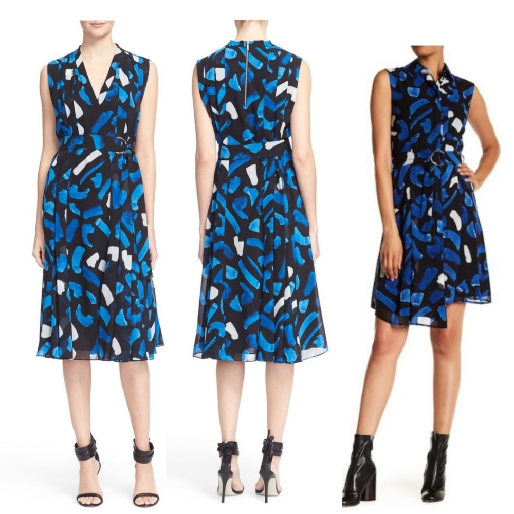 Jason Wu Grey blue black design dress size 6 - Picture 5 of 6